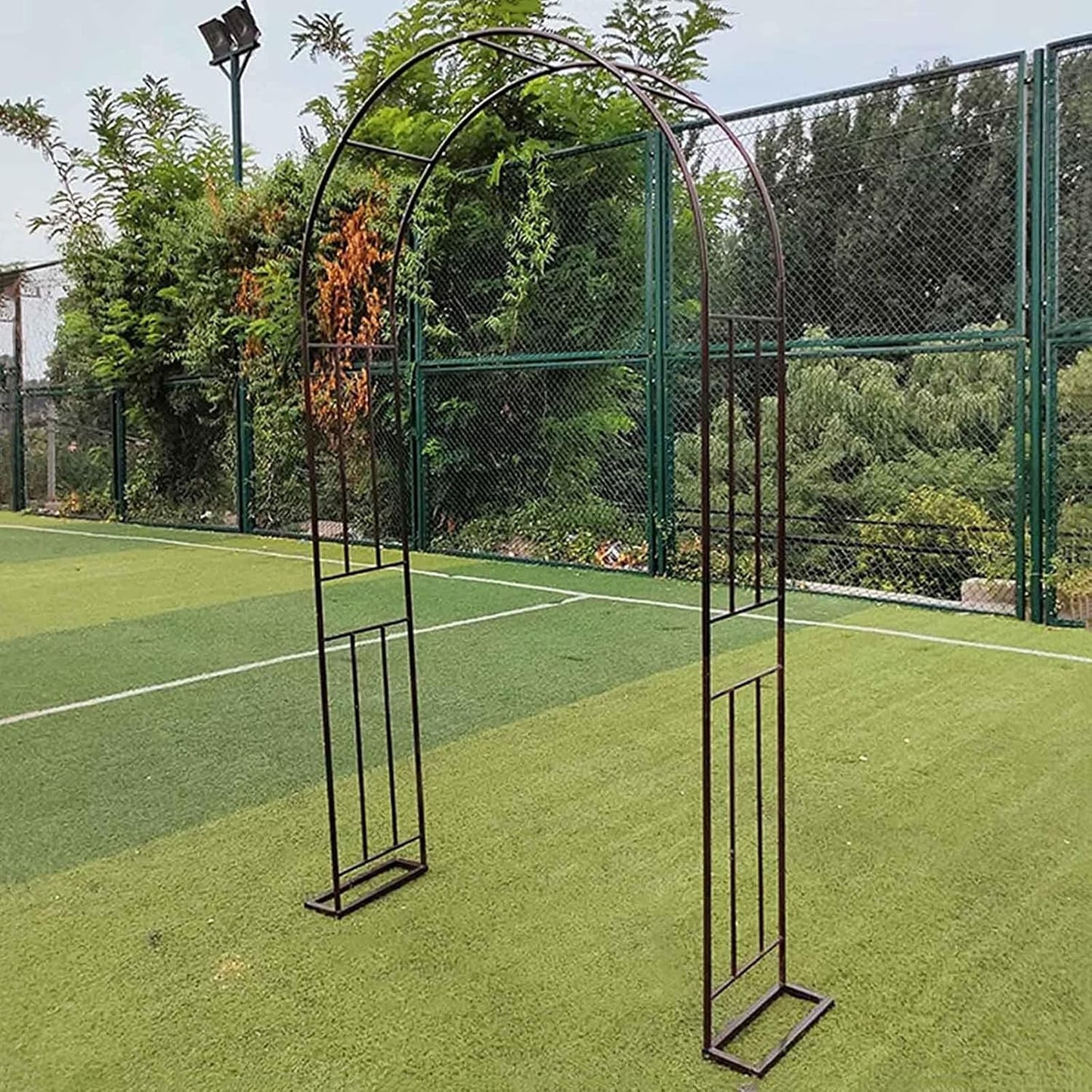 Large Metal Garden Arch, Rose Arch, Heavy Duty Strong Tubular Arbour, for Roses Climbing Plants Support Archway Garden Decoration,1.2m to 3m,Black-150×240cm