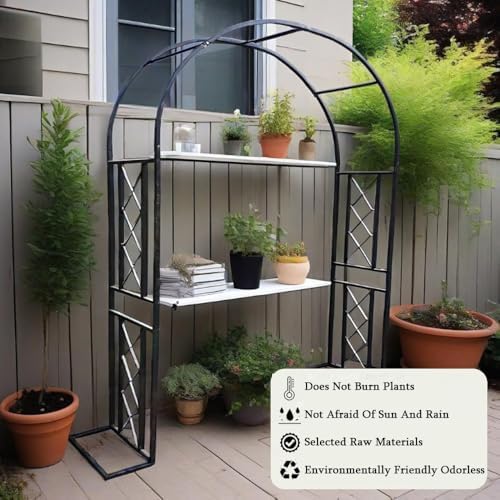 Heavy Duty Garden Arch Pavilion - White Wedding Arbor & Climbing Plant Trellis, Weather Resistant Pergola for Backyard & Lawn Decorations, 71" W x 90.5" H