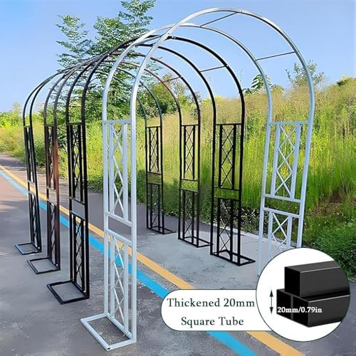 Heavy Duty Garden Arch Pavilion - White Wedding Arbor & Climbing Plant Trellis, Weather Resistant Pergola for Backyard & Lawn Decorations, 71" W x 90.5" H