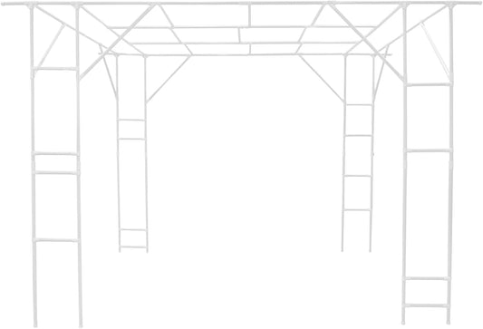 Large Grape Vine Trellis, Large Outdoor Garden Arch Trellis, Outdoor Plant Stand, Plant Climbing Display Rack for Courtyard and Garden Decoration (White, 3 * 2 * 2.3m/9.84 * 6.56 * 7.54ft)