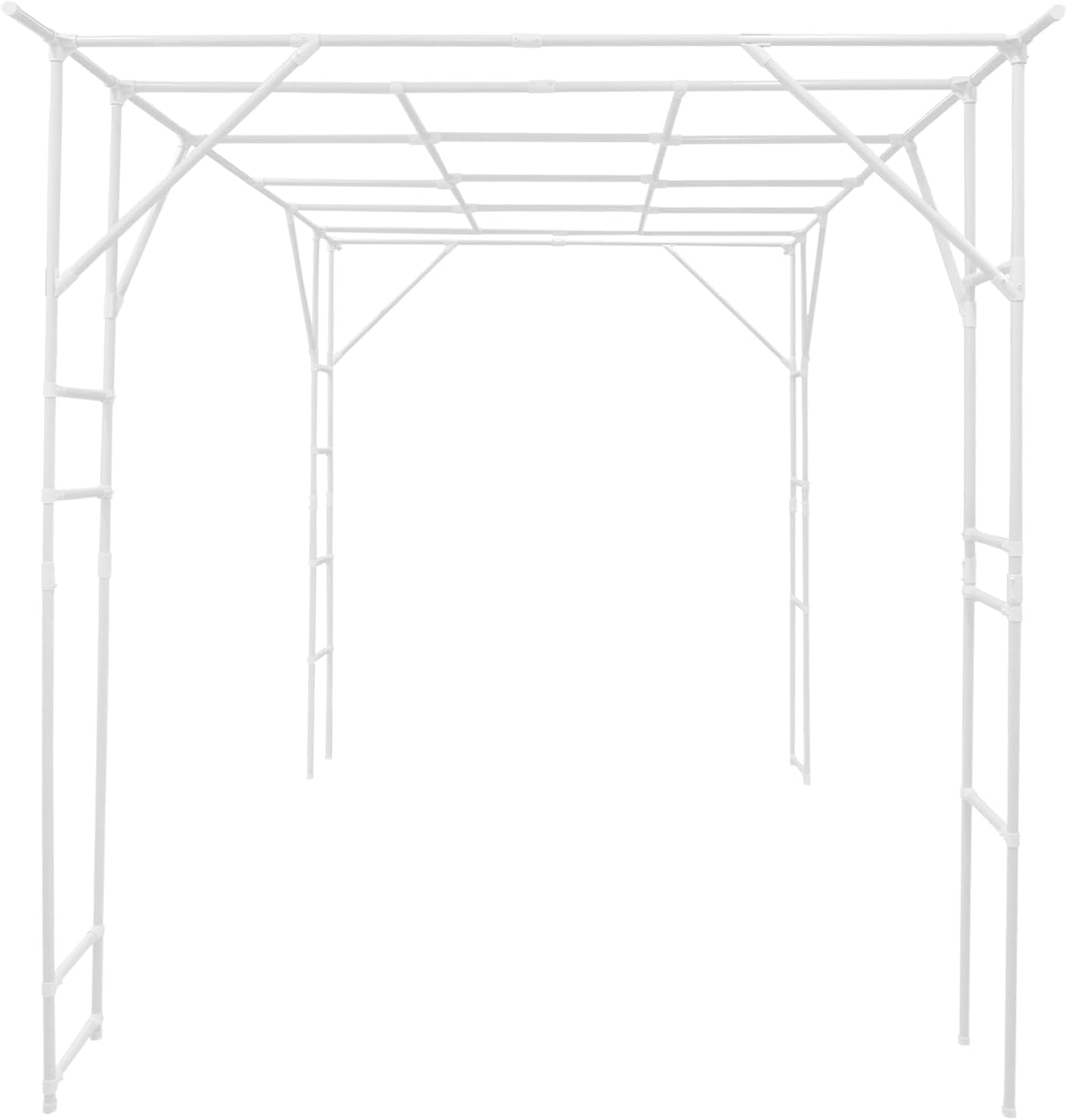 Large Grape Vine Trellis, Large Outdoor Garden Arch Trellis, Outdoor Plant Stand, Plant Climbing Display Rack for Courtyard and Garden Decoration (White, 3 * 2 * 2.3m/9.84 * 6.56 * 7.54ft)