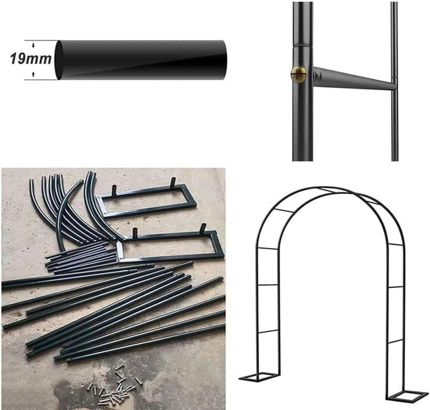 Garden Tree Arch Metal Arch, Used for Climbing Plants, Independent Tree Frame Pavilion Garden Arch(Schwarz,W3M*H2.2M)