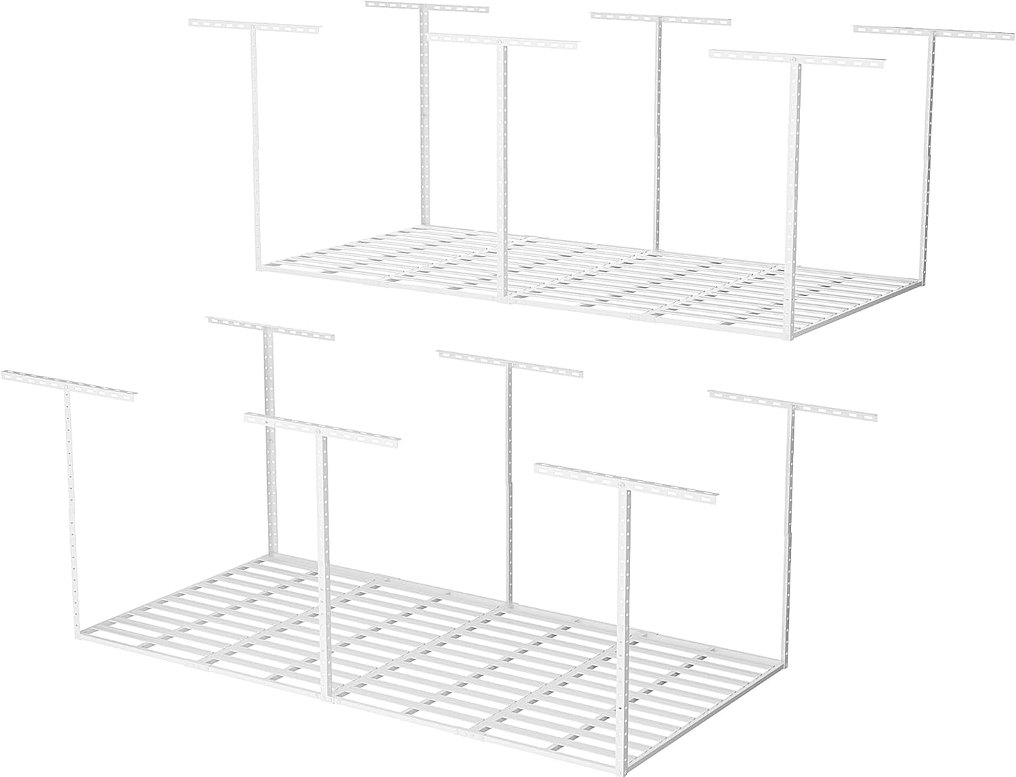 SunsGrove 4x8 Overhead Garage Storage Rack Organization, Adjustable Ceiling Mounted Storage Racks, 800LBS Weight Capacity, 22"-40" Ceiling Dropdown, Black