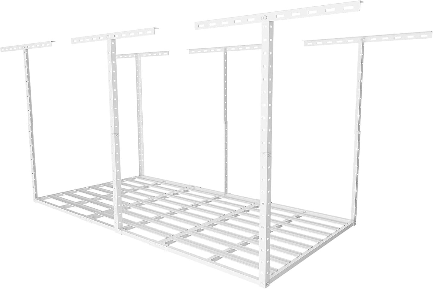 SunsGrove 4x8 Overhead Garage Storage Rack Organization, Adjustable Ceiling Mounted Storage Racks, 800LBS Weight Capacity, 22"-40" Ceiling Dropdown, Black