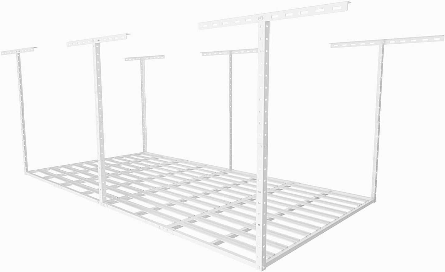 SunsGrove 4x8 Overhead Garage Storage Rack Organization, Adjustable Ceiling Mounted Storage Racks, 800LBS Weight Capacity, 22"-40" Ceiling Dropdown, Black