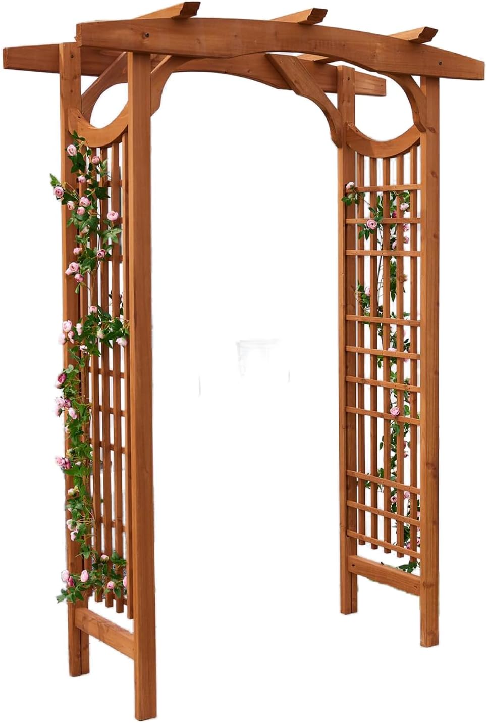 Solid Fir Wooden Garden Arch Premium Outdoor Trellis for Climbing Plants, 83.37”H×61”W×26’’D, Also can be Used for Wedding and Party Decoration