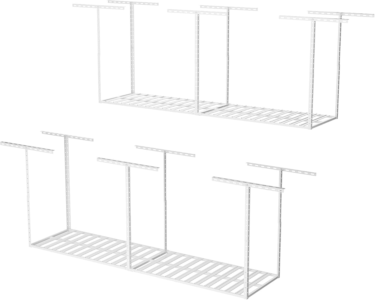 SunsGrove 4x8 Overhead Garage Storage Rack Organization, Adjustable Ceiling Mounted Storage Racks, 800LBS Weight Capacity, 22"-40" Ceiling Dropdown, Black