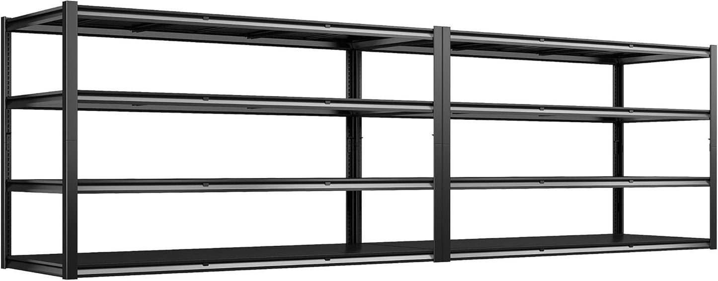 REIBII 60" W Garage Shelving 3000LBS Garage Shelving Heavy Duty Storage Shelves, 5 Tier Metal Shelves, Adjustable Industrial Shelf for Warehouse, Basement, Pantry, 60" W x 24" D x 72" H
