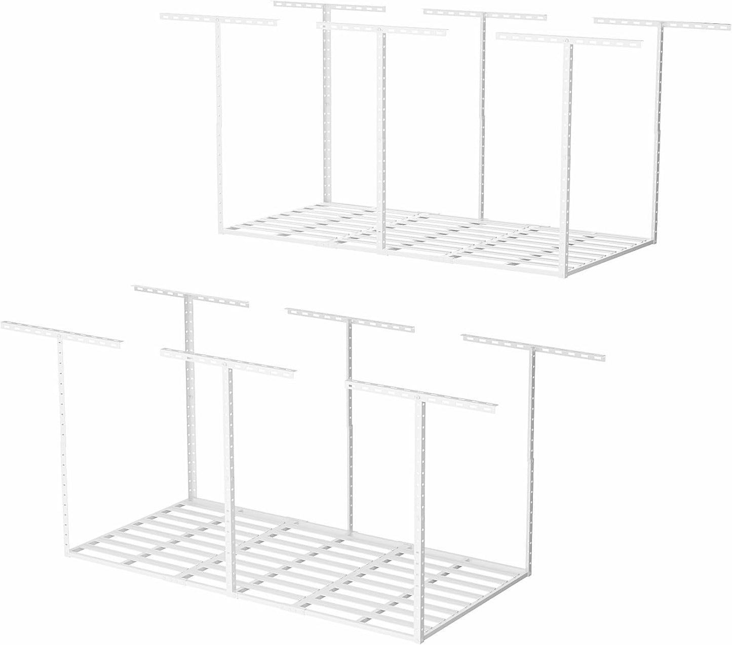 SunsGrove 4x8 Overhead Garage Storage Rack Organization, Adjustable Ceiling Mounted Storage Racks, 800LBS Weight Capacity, 22"-40" Ceiling Dropdown, Black