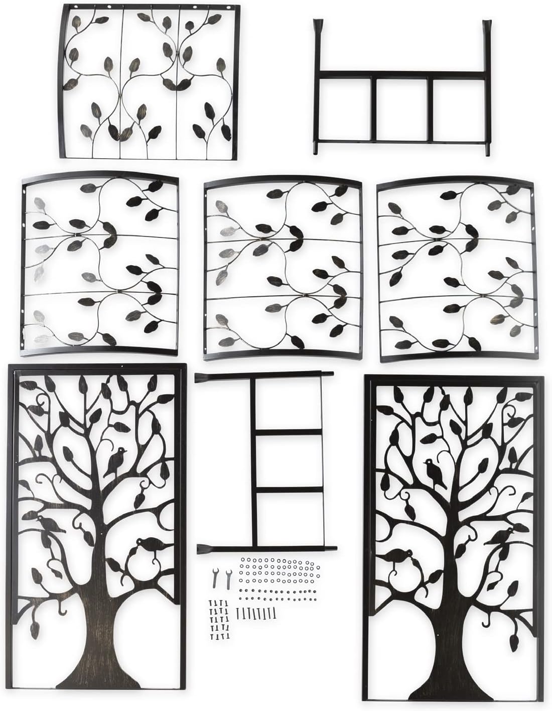 Plow & Hearth Arch Metal Outdoor Garden Arbor | Tree of Life | 83 Inches Tall | Black | Trellis Lattice for Plants | Wedding | Outdoor Patio Décor