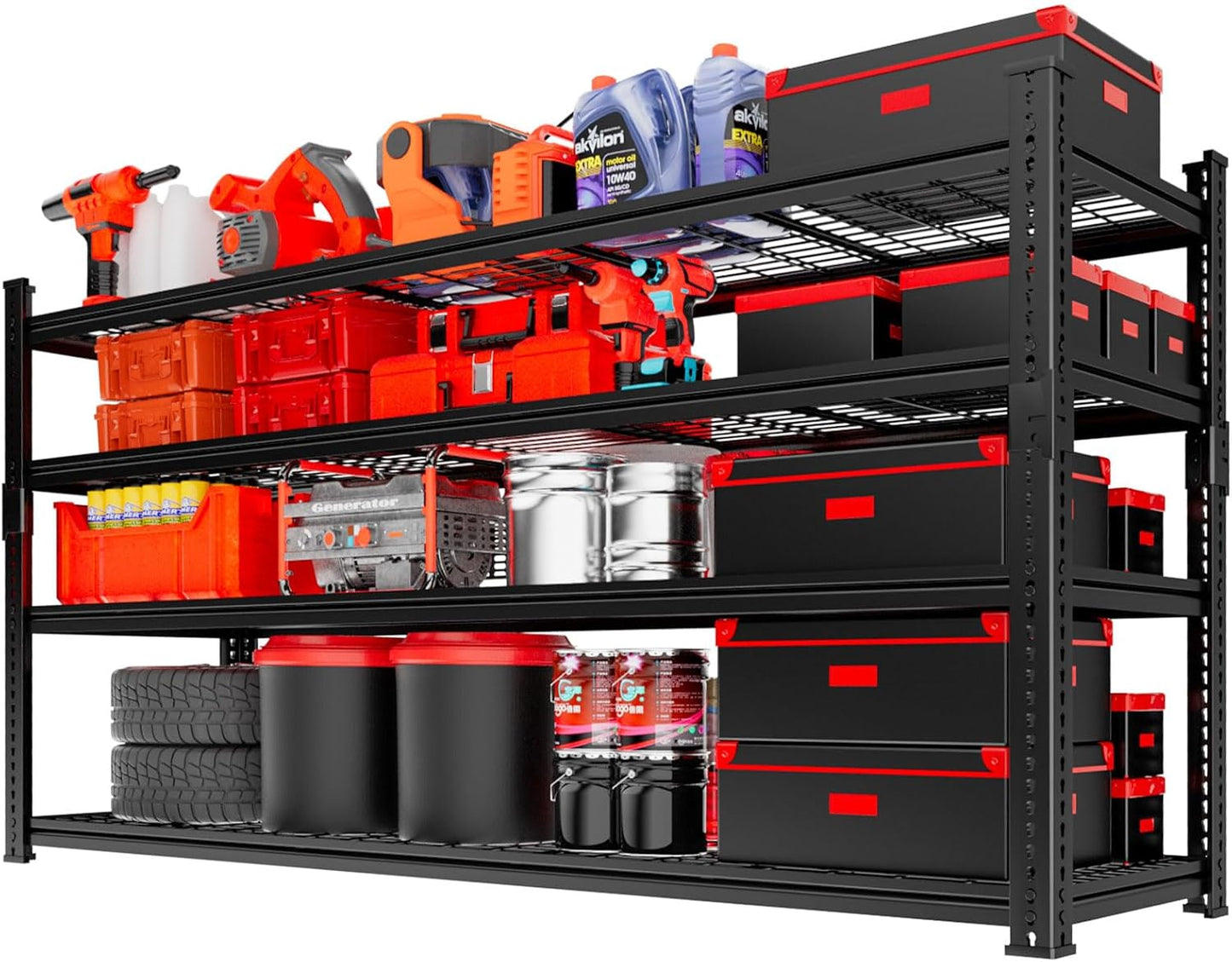 Storage Shelves, Garage Shelving Heavy Duty 3300 LBS Capacity, 60"L x 24"W x 78"H Adjustable Metal Shelving Organizer Wire Rack, 5 Tier Utility Shelf Unit for Pantry Closet Warehouse Organization