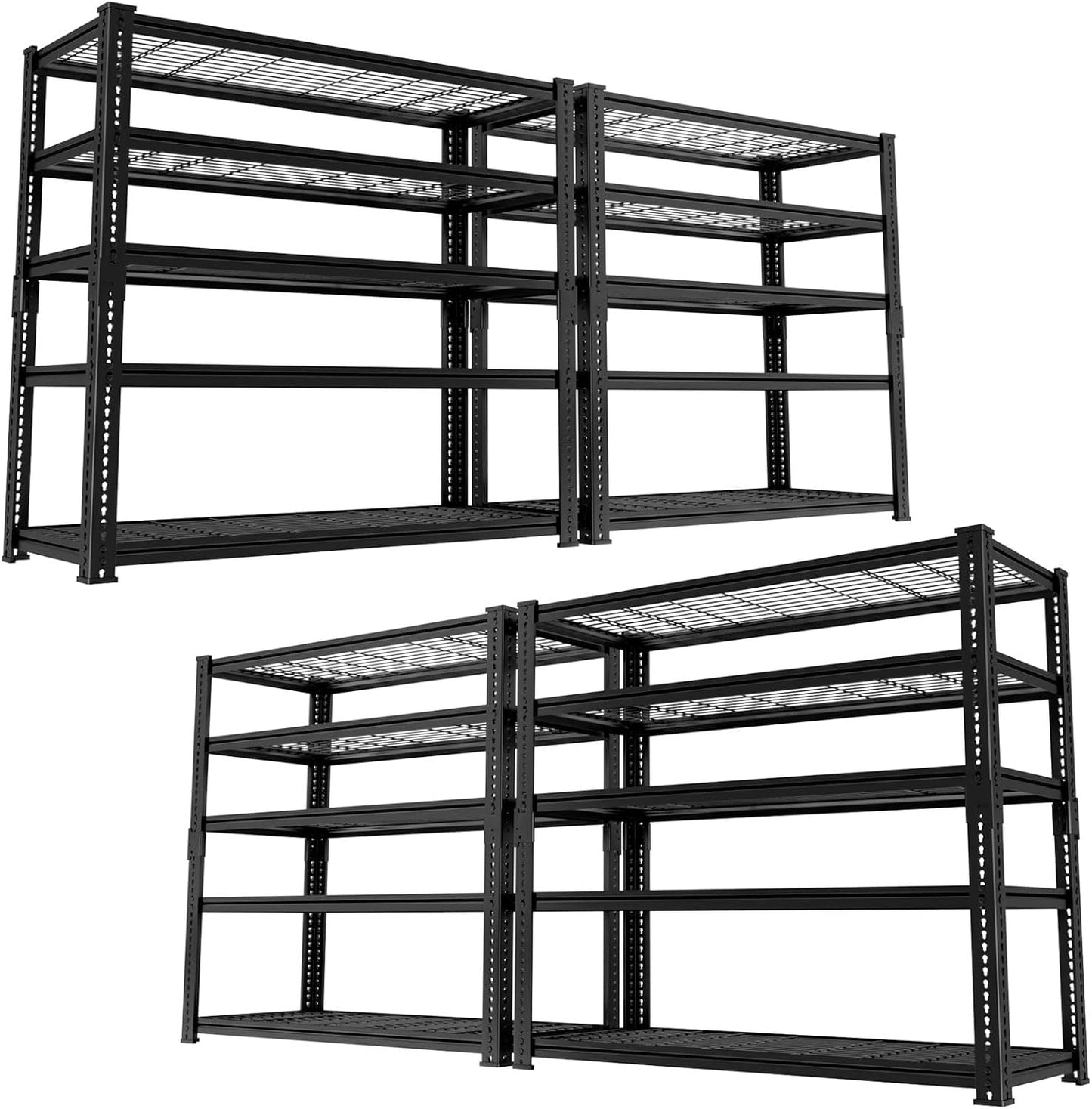 Storage Shelves, Garage Shelving Heavy Duty 3300 LBS Capacity, 60"L x 24"W x 78"H Adjustable Metal Shelving Organizer Wire Rack, 5 Tier Utility Shelf Unit for Pantry Closet Warehouse Organization