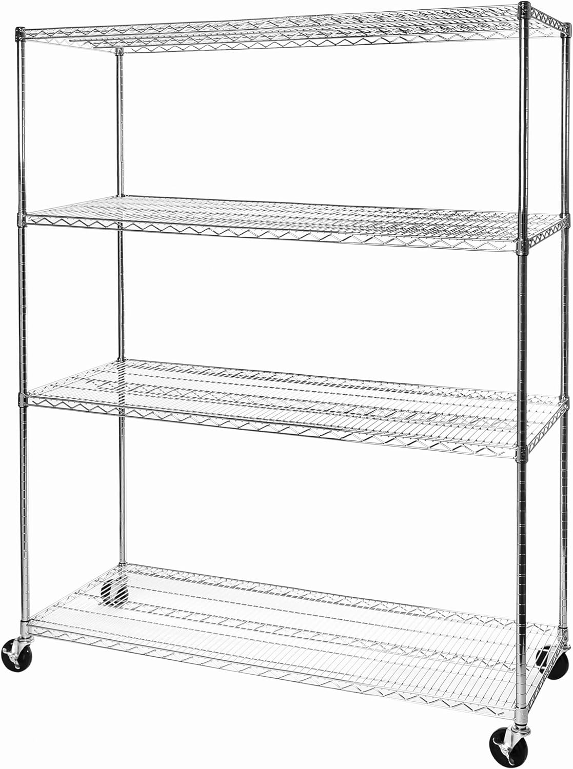 Seville Classics UltraDurable Heavy Duty NSF Solid Steel Wire Rack Storage Unit Organizer for Garage, Warehouse, Office, Restaurant, Classroom, Kitchen, 5-Tier Shelving, 48" W x 18" D