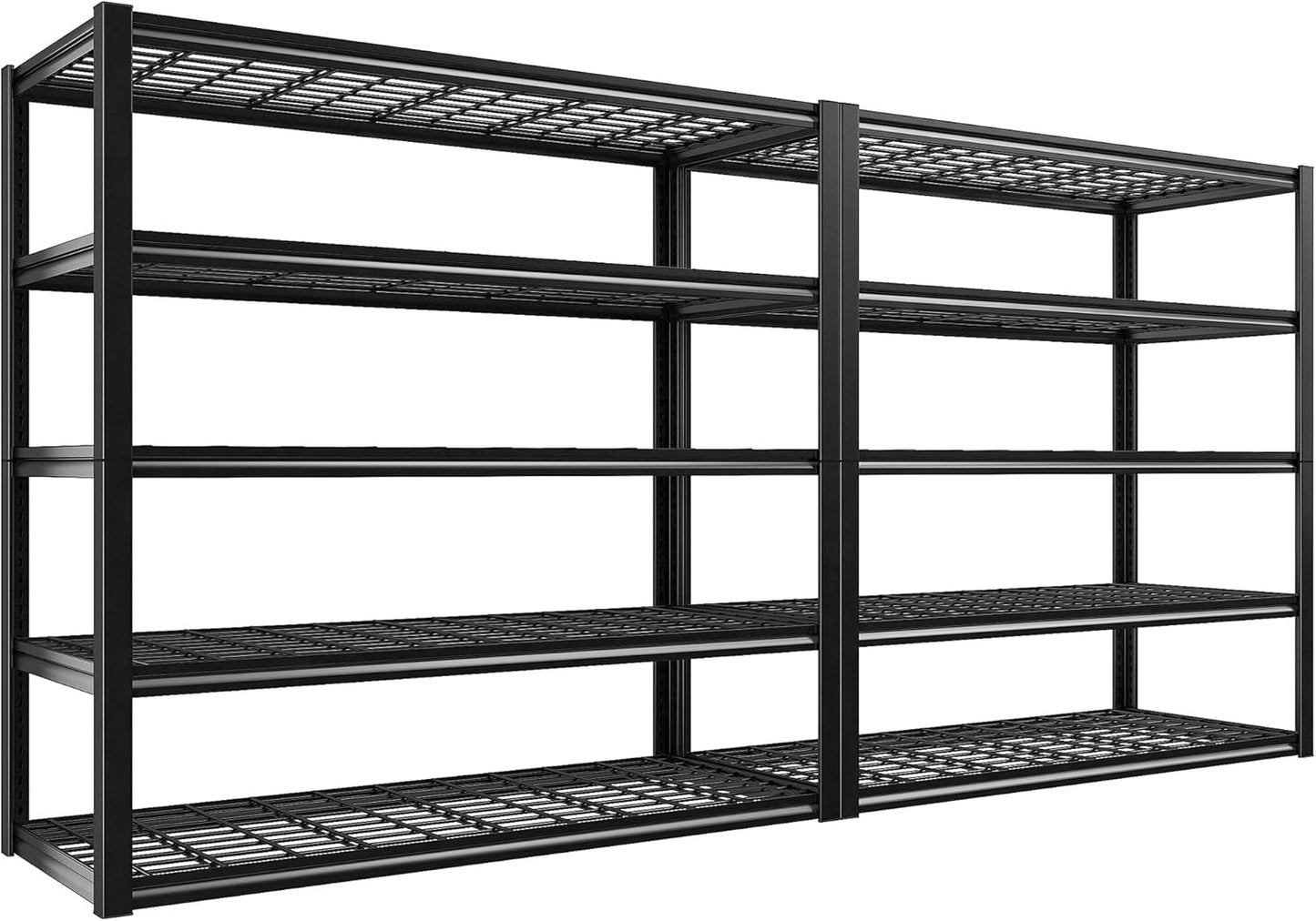 REIBII 60" W Garage Shelving Heavy Duty Metal Shelving 3000LBS Storage Shelves Adjustable Metal Shelves for Storage Industrial 5 Tier Garage Shelves for Warehouse Basement Pantry 60"W x 24"D x 72"H