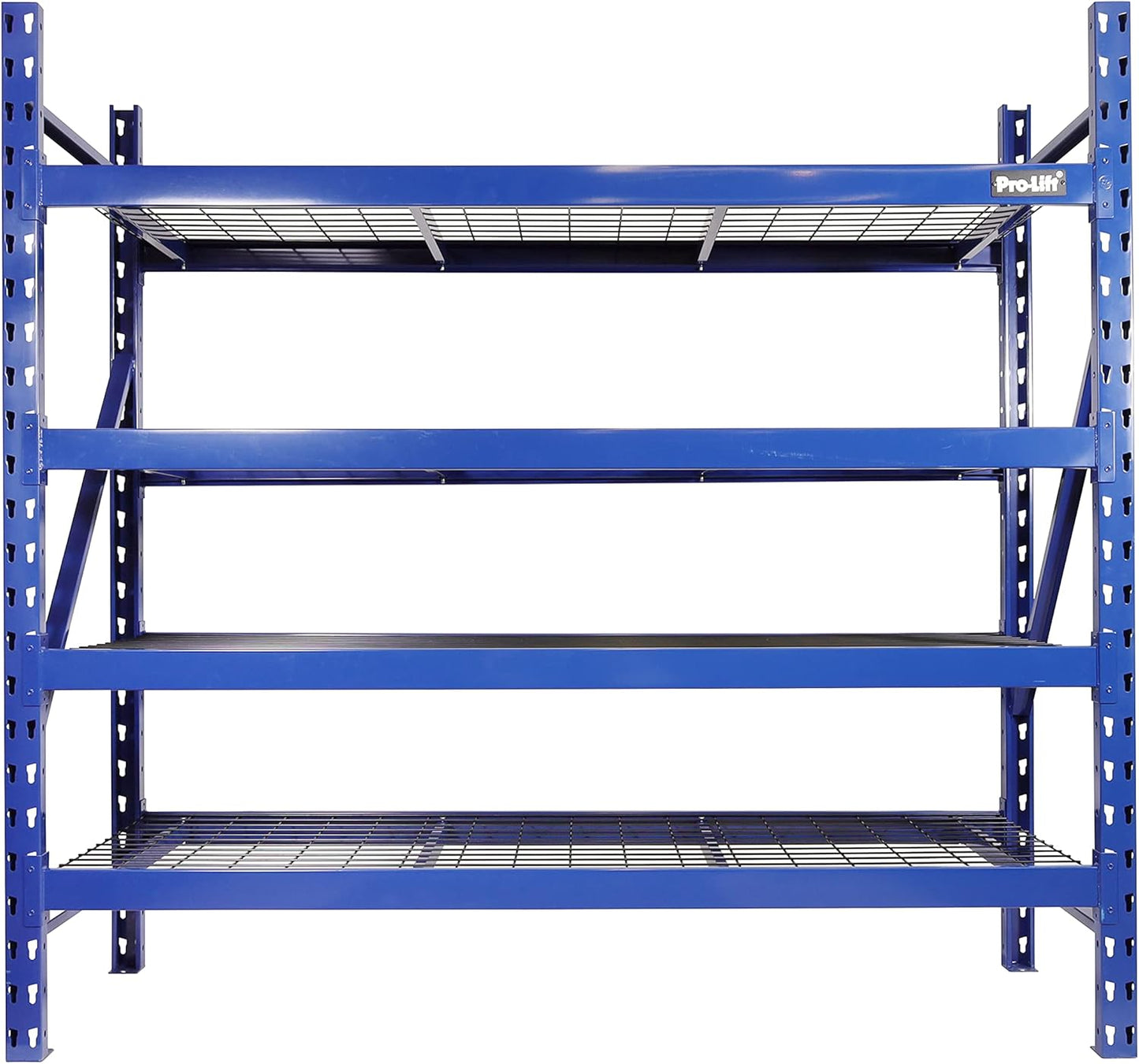 Pro-Lift Garage Storage Shelves - Heavy Duty 4-Tier Adjustable Metal Wire Shelving Units with 8000 lbs Total Capacity for Garage Basement Racking Organization - 72" H X 77" W X 24" D