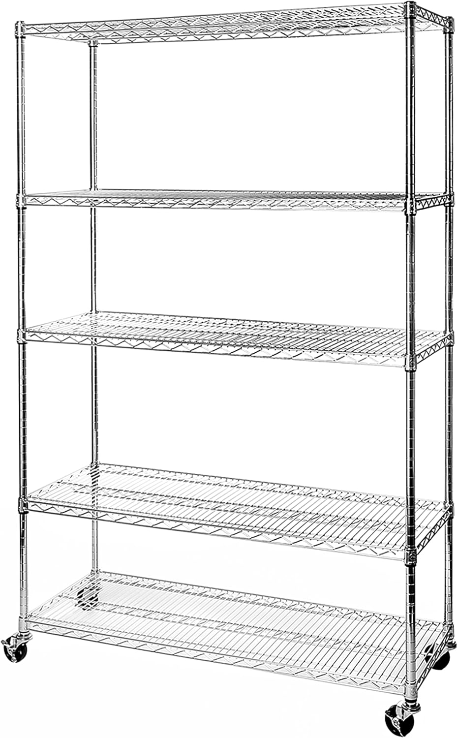 Seville Classics UltraDurable Heavy Duty NSF Solid Steel Wire Rack Storage Unit Organizer for Garage, Warehouse, Office, Restaurant, Classroom, Kitchen, 5-Tier Shelving, 60" W x 18" D