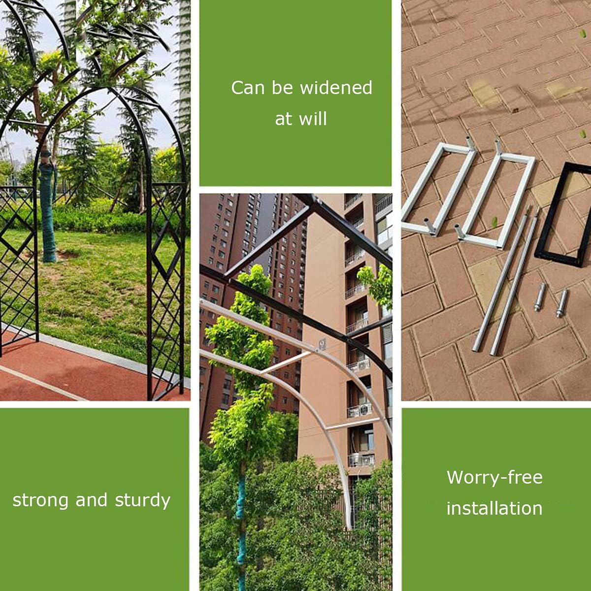 Heavy Duty Garden Arch Rose Archway, for Outdoors Garden Arbor for Various Climbing Plant, Rose Arch, Easy Assembly,Copper-220×230cm