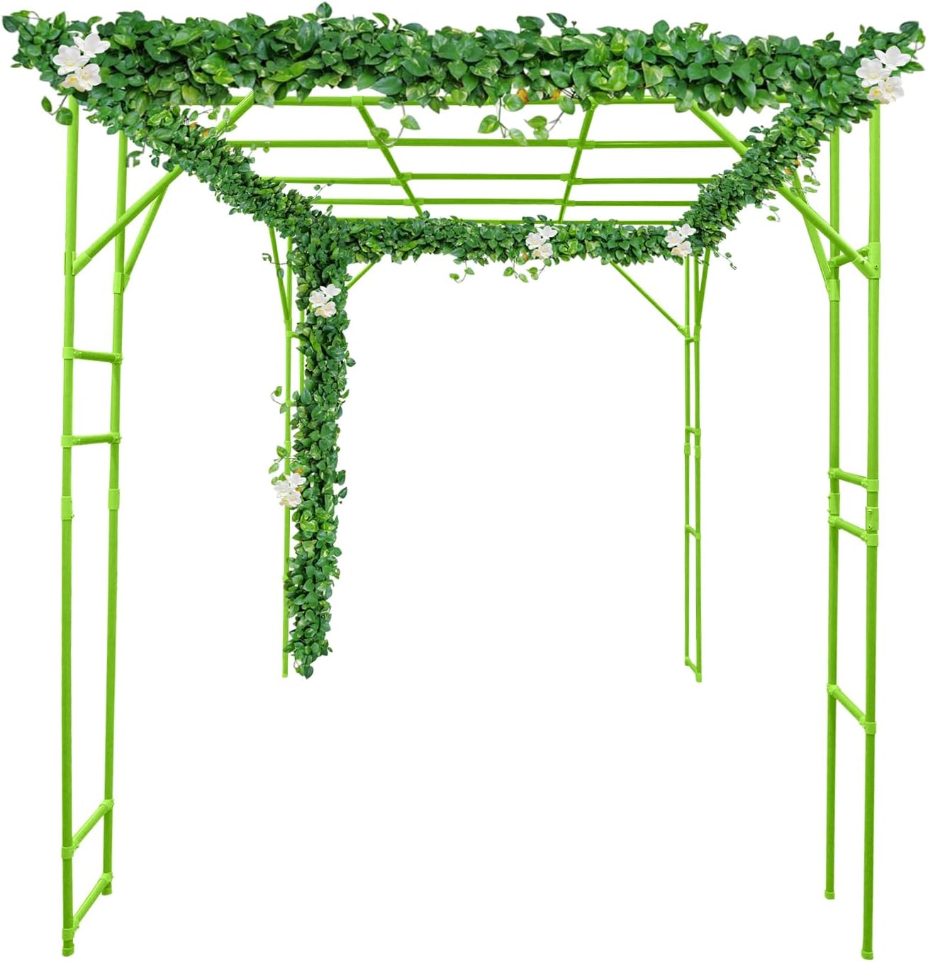 Large Grape Vine Trellis, Large Outdoor Garden Arch Trellis, Outdoor Plant Stand, Plant Climbing Display Rack for Courtyard and Garden Decoration (Green, 9.84*6.56*7.54ft/118.11*78.74*90.55inch)