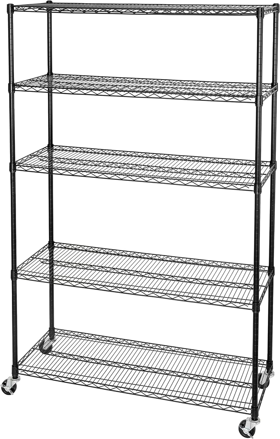 Seville Classics UltraDurable Heavy Duty NSF Solid Steel Wire Rack Storage Unit Organizer for Garage, Warehouse, Office, Restaurant, Classroom, Kitchen, 5-Tier Shelving, 60" W x 18" D