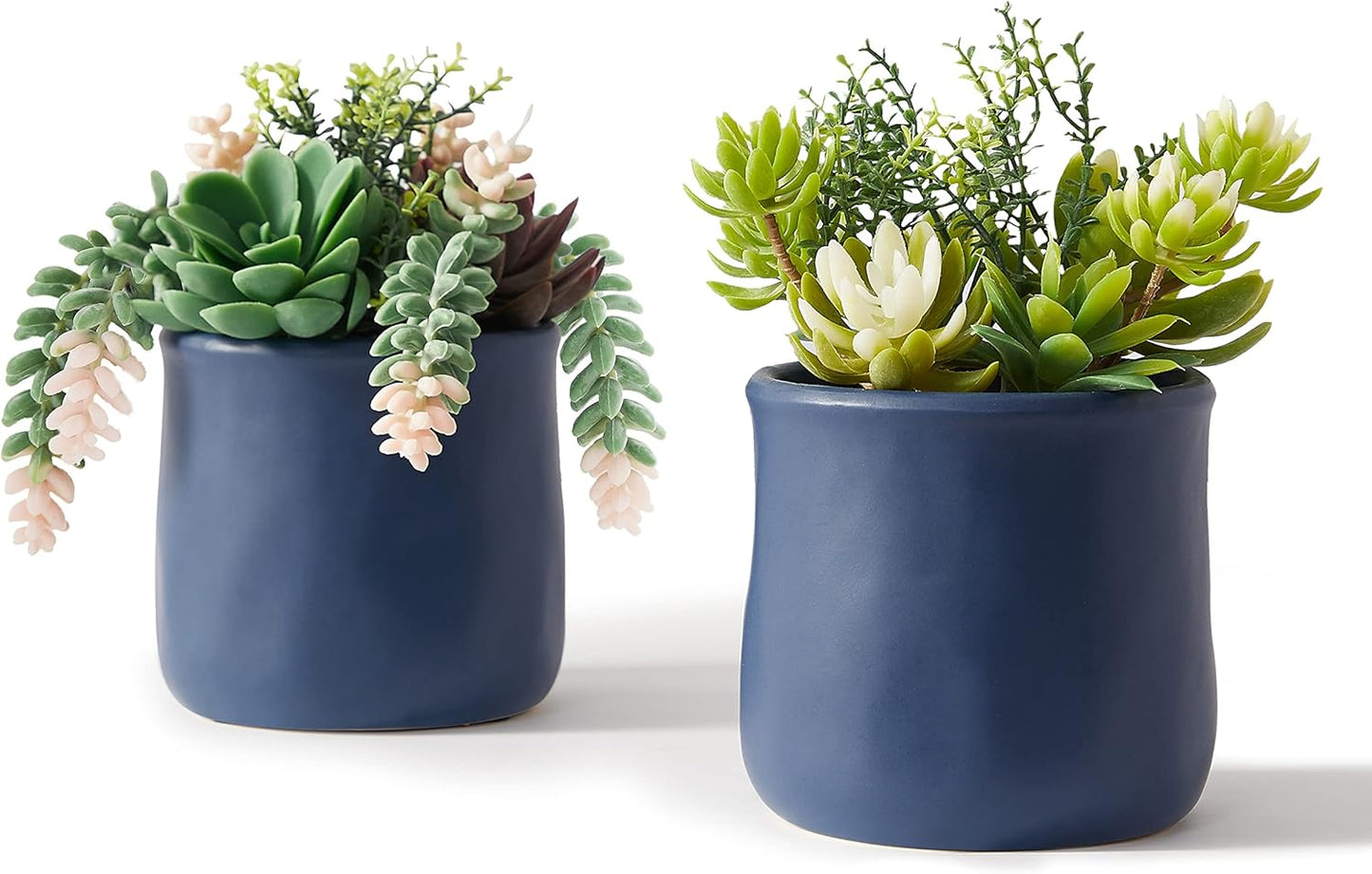 Artificial Succulent Plants in Ceramic Pots, Faux Assorted Succulents Fake Cactus Plants for Home Decor, Bedroom, Office, Desk, Living Room, Set of 3…