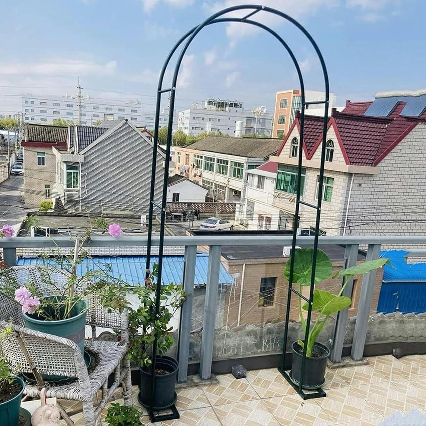 Garden Tree Arch Metal Arch, Used for Climbing Plants, Independent Tree Frame Pavilion Garden Arch(Schwarz,W3M*H2.2M)