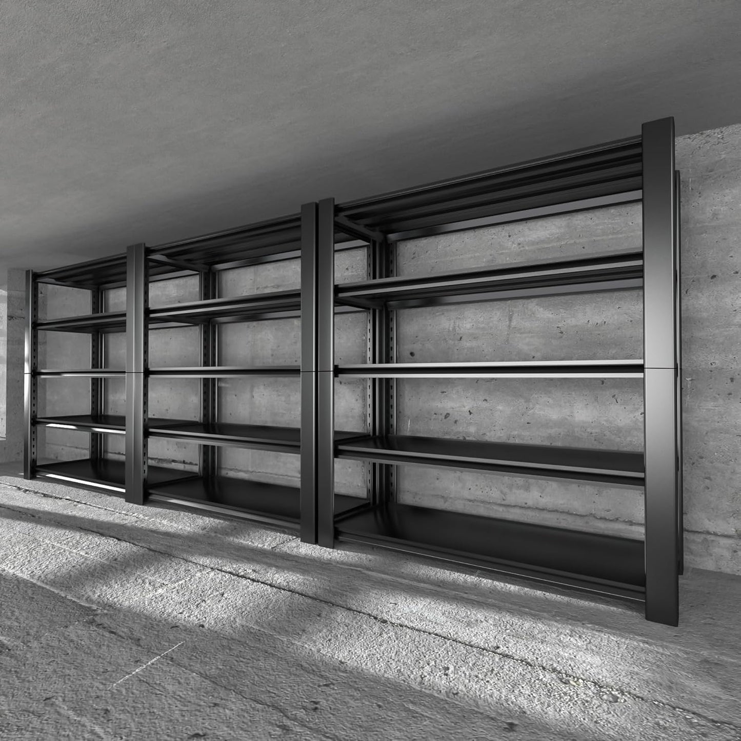 5-Tier Garage Shelving Heavy Duty, 3000 LBS Capacity Metal Storage Rack 24" D x 60" W x 76" H, Adjustable Steel Shelves Unit for Garage, Warehouse, Basement, Pantry, Workshop.1 Pack