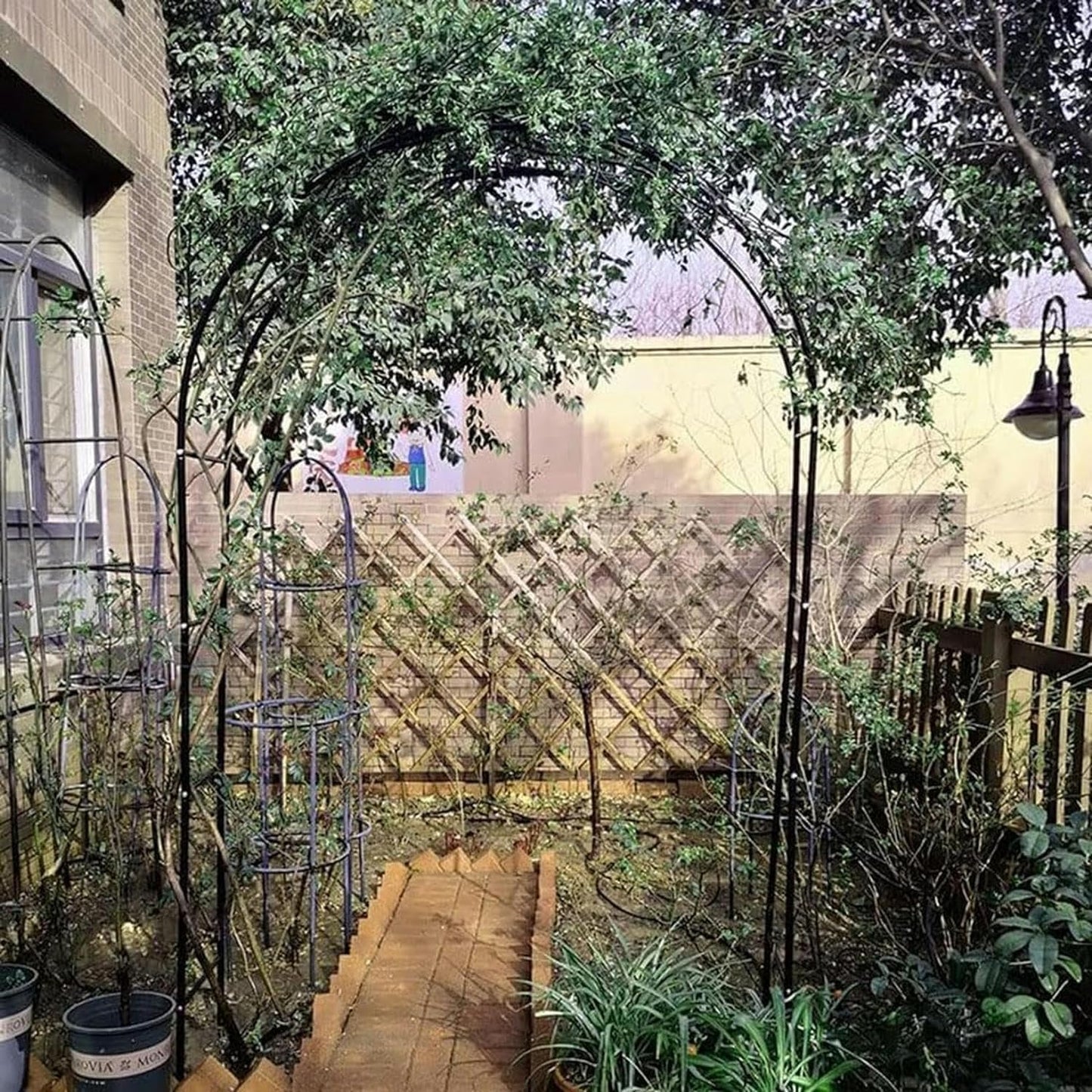 Garden Tree Arch Metal Arch, Used for Climbing Plants, Independent Tree Frame Pavilion Garden Arch(Schwarz,W3M*H2.2M)