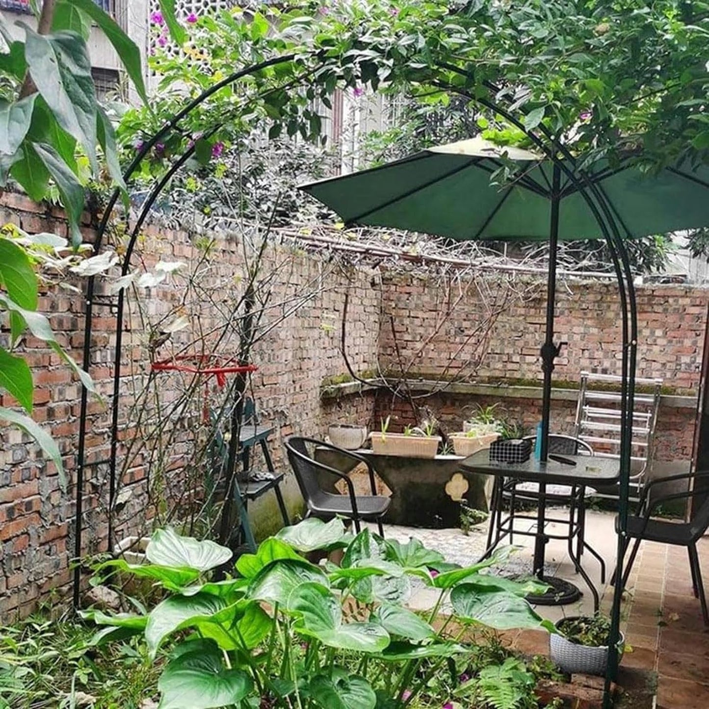 Garden Tree Arch Metal Arch, Used for Climbing Plants, Independent Tree Frame Pavilion Garden Arch(Schwarz,W3M*H2.2M)