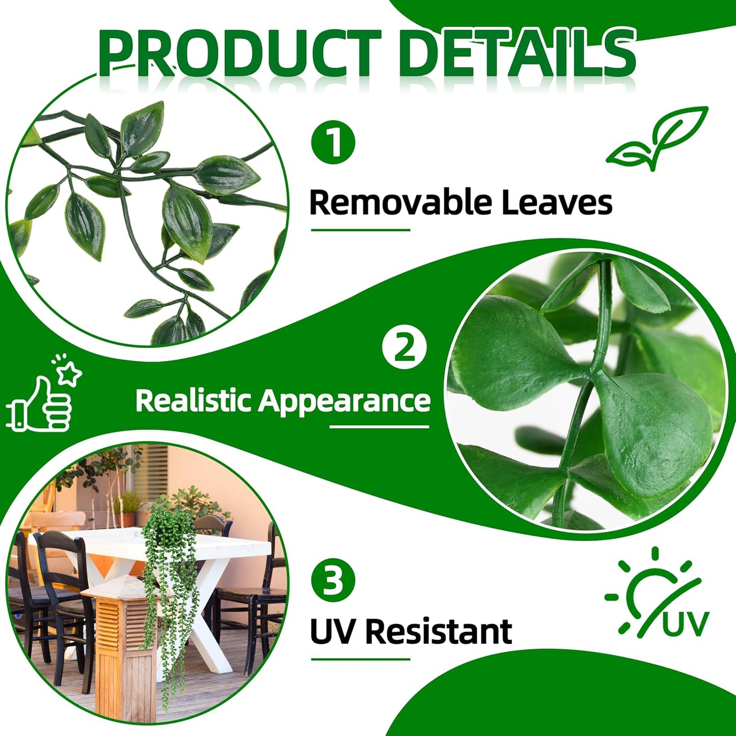 Artificial Hanging Plants for Shelf, 4 Pack Fake Potted Greenery Faux Eucalyptus Vine, Mandala Vine, String of Pearls,Pea pod Leaves in Pot for Office Living Room Bathroom Indoor Outdoor Décor
